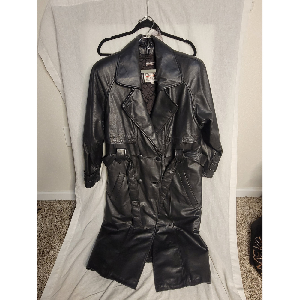 Pelle Studio 1993 Black Leather Car Coat (Tag Small, Receipt Medium) Braefair NY